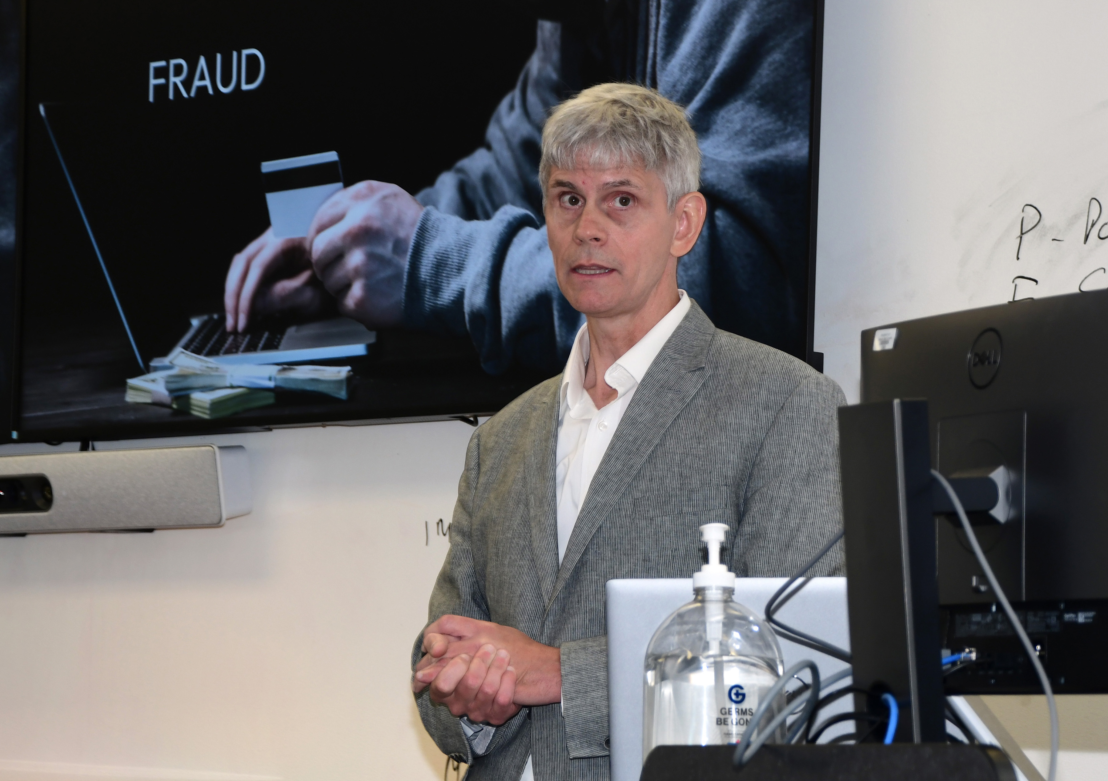 Dr. Scott Zoldi of FICO gave a guest lecture on financial fraud and how it can be countered by AI.