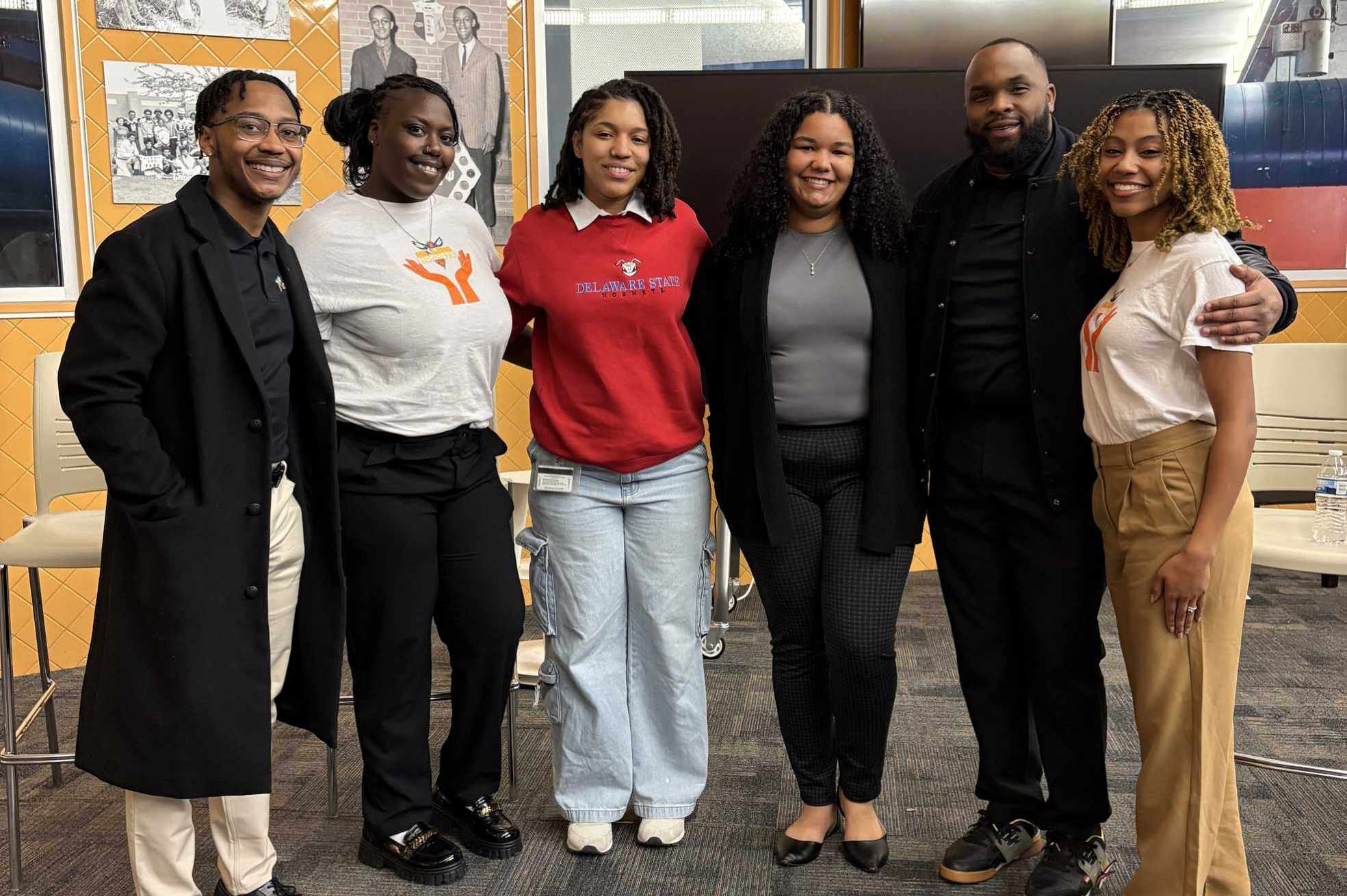 (L-r) Jordan Spencer, Tamia Johnson, Samara Benjamin, Ava Wycliffe, Greg Marsh Jr., Nia Dooley