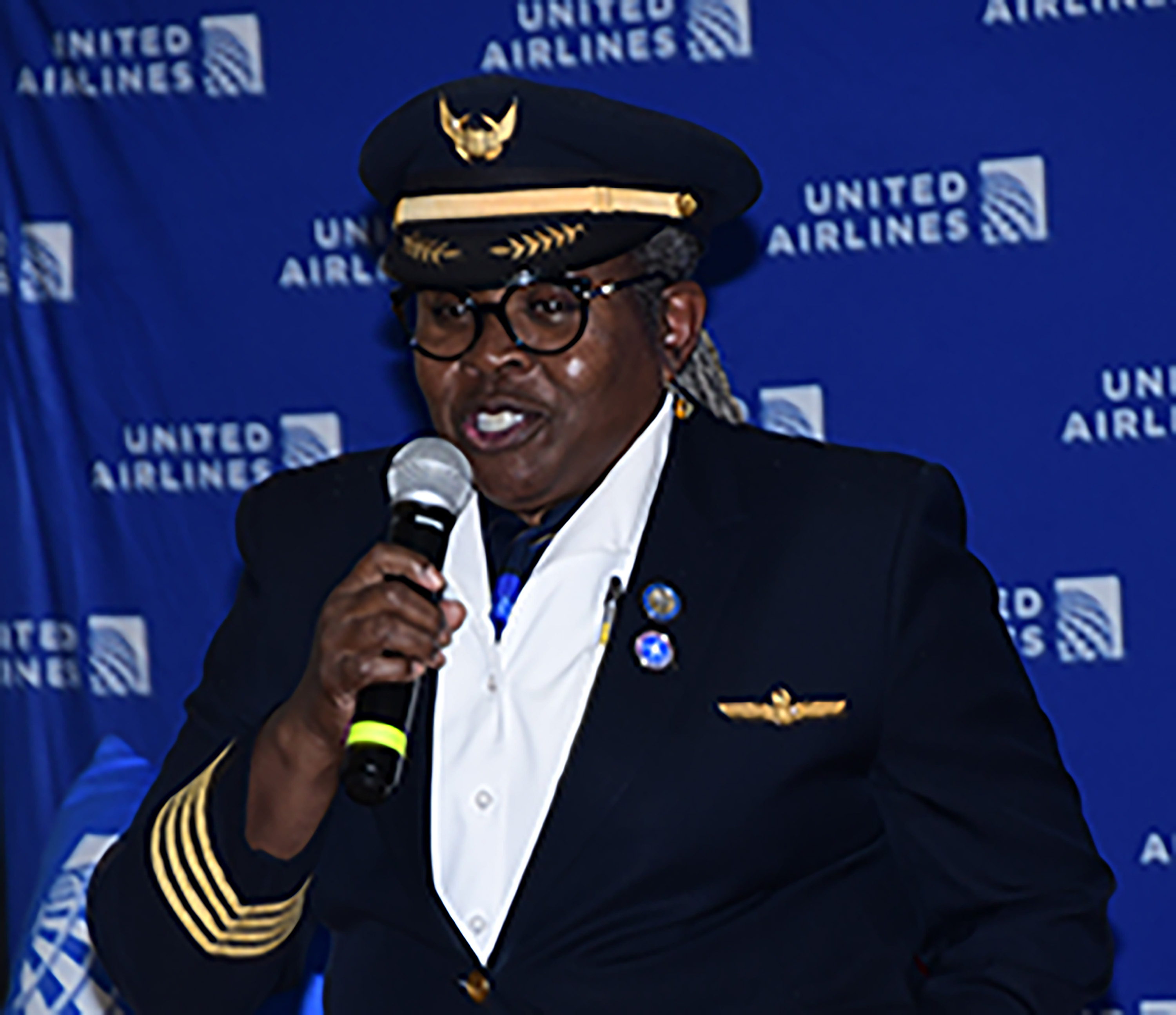 Capt, Teresa Claiborne, retired United Airlines pilot and the first-ever female African American pilot in the U.S. Air Force.