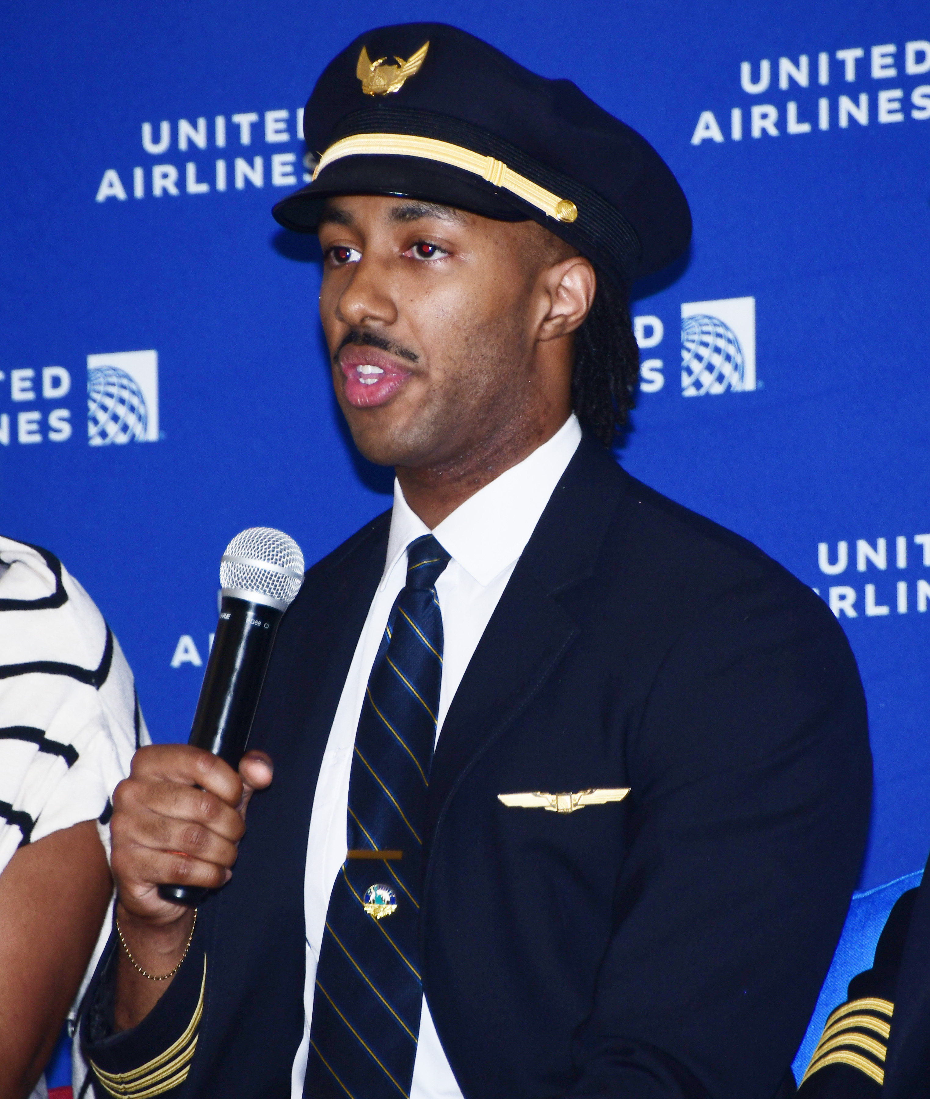 United Airlines First Officer Tevin Williams, DSU Class of 2017 and product of the University's Aviation Program. 