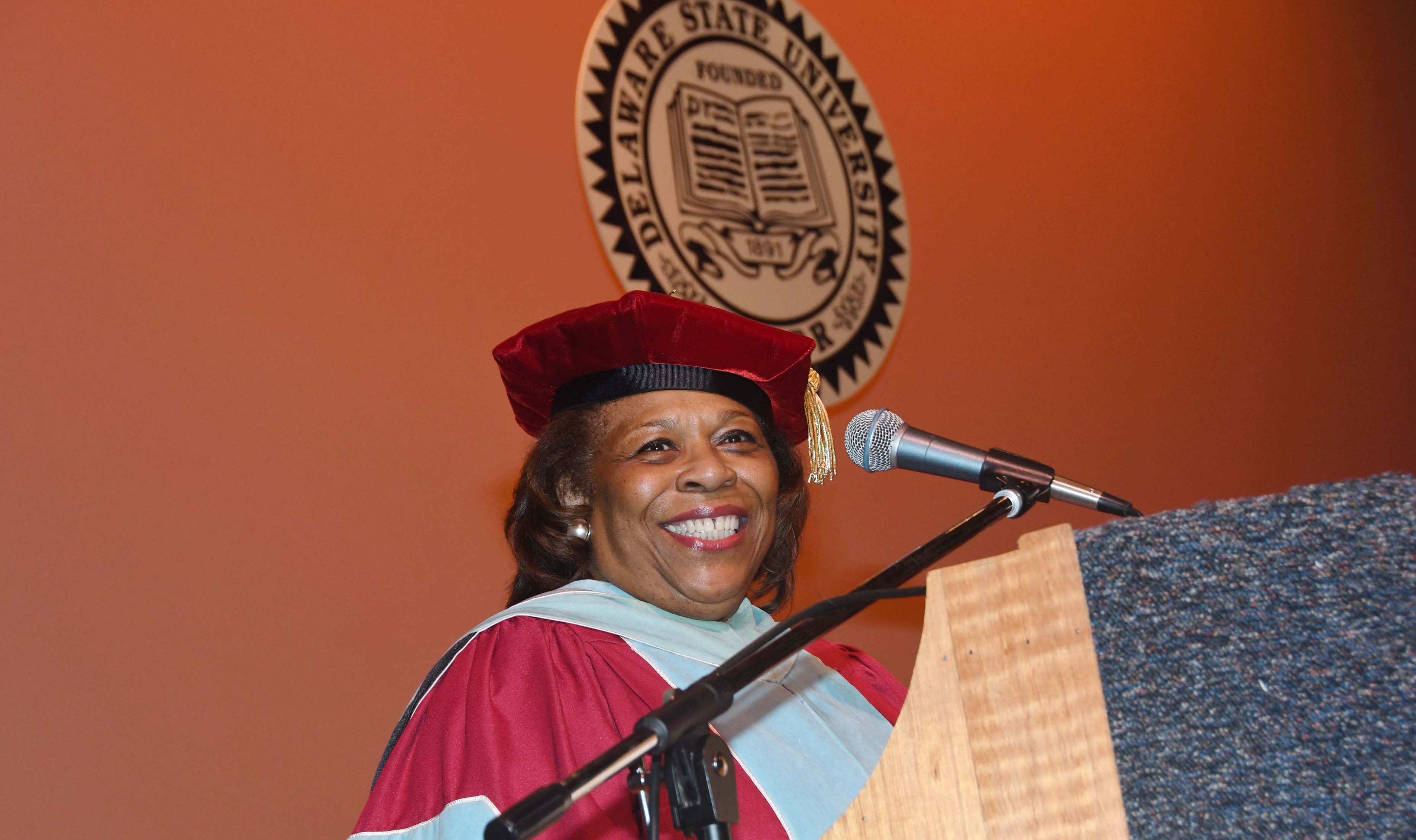 Dr. Wilma Mishoe -- who was appointed in June as DSU's 11th permanent president -- presides over her first Convocation as the University's chief executive.