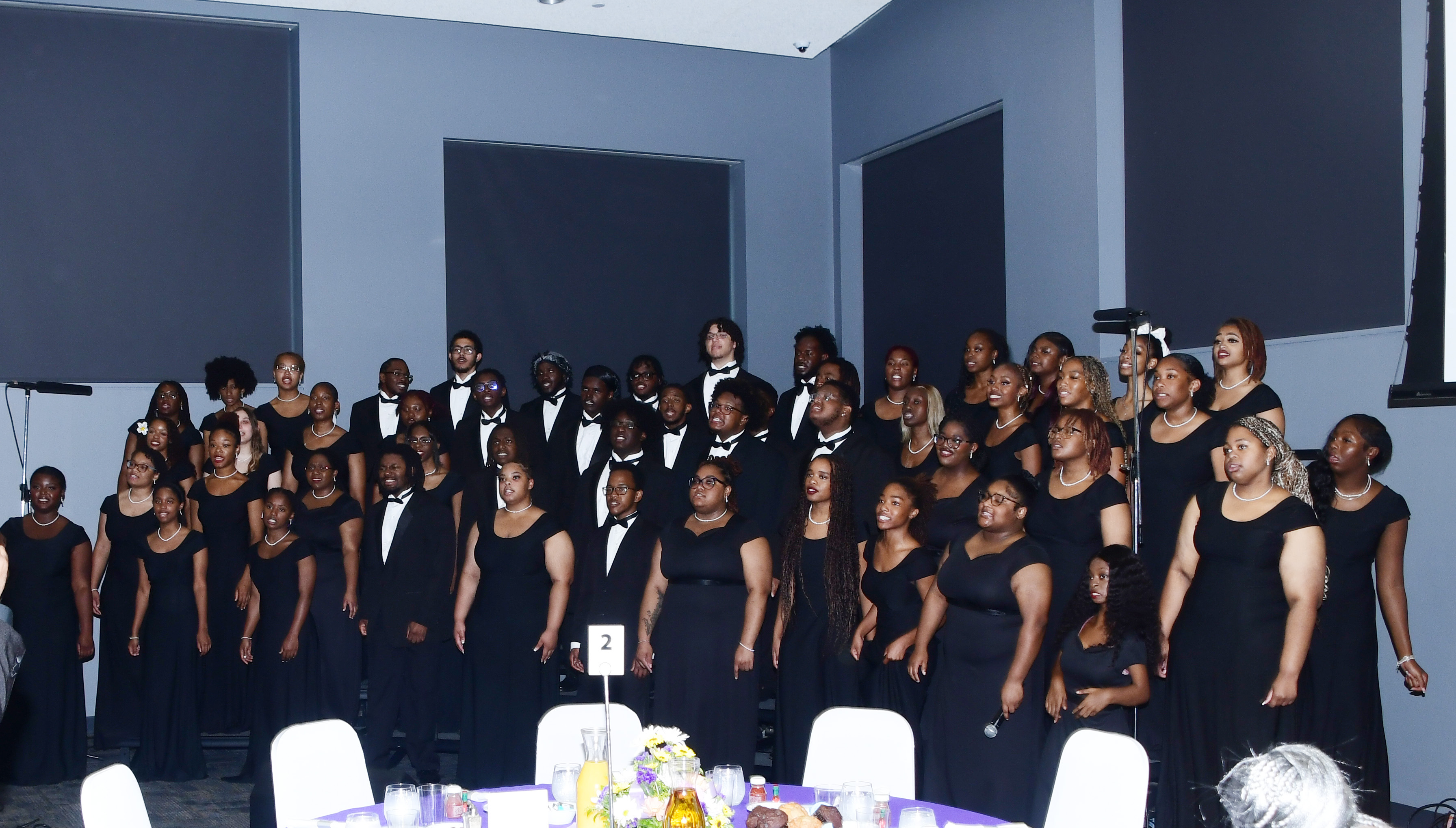 The Delaware State University Concert Choir -- led by Dr. Gregory McPherson, Director of Choral Activities --  performed three uplifting and melodious selections during the Prayer Breakfast.