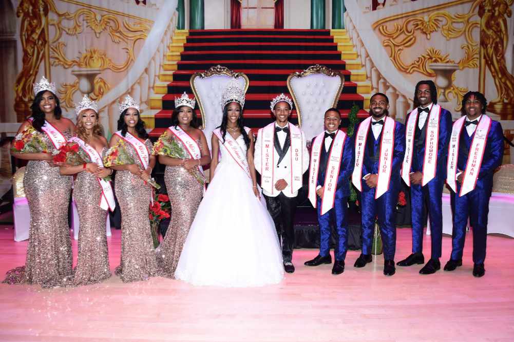 The 2024 Royal Court of DSU stands with Mr. and Miss DSU -- D'Vontae Scott and Imani Washington. They all received their crowns at the Sept. 29 Coronation ceremony in the William B. DeLauder EH Theatre. 