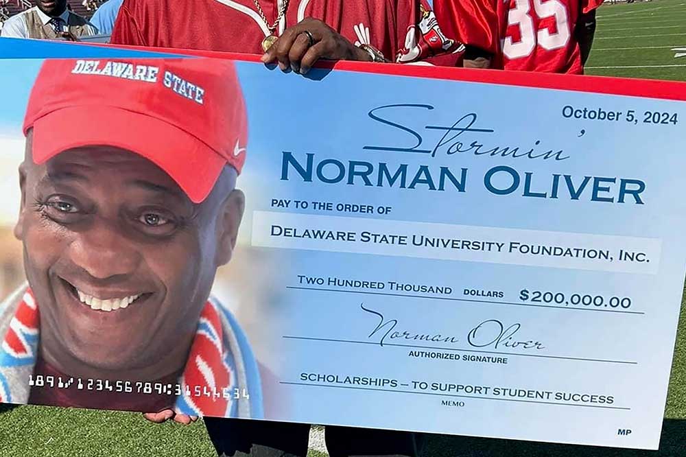 Norman Oliver, Class of 1985, brought his alma mater a $200,000 gift during the recent DSU Homecoming Weekend.